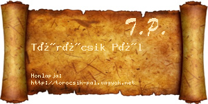 Töröcsik Pál névjegykártya
